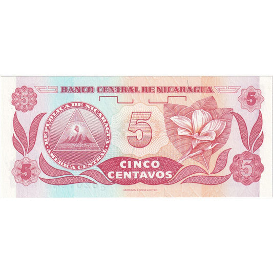 Nikaragua, 
  
  5 Centavos, 
  
  UNC(65-70)