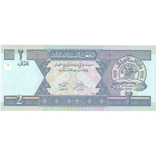 Afganistan, 
  
  2 Afganci, 
  
  UNC(65-70)