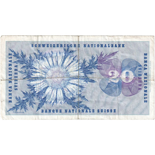 Švajčiarsko, 
  
  20 Franken, 
  
  1971-02-10