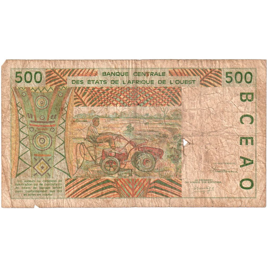 štáty západnej Afriky, 
  
  500 frankov, 
  
  VF(20-25)