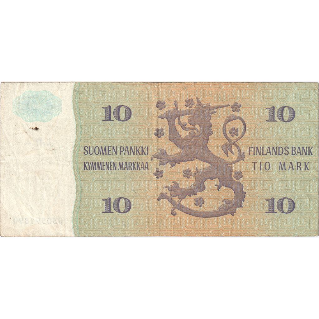 Fínsko, 
  
  10 Markkaa, 
  
  EF(40-45)