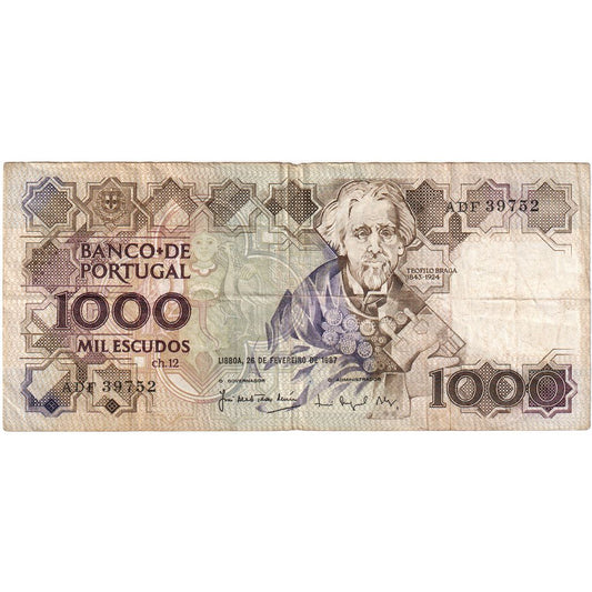 Portugalsko, 
  
  1000 Escudos, 
  
  1987-02-26