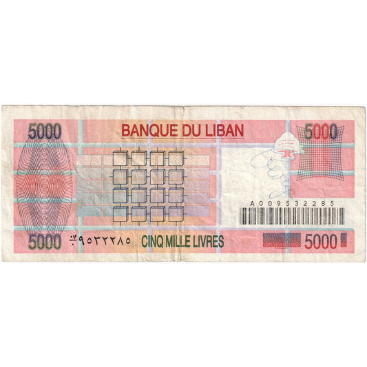 Libanon, 
  
  5000 livre, 
  
  VF(30-35)