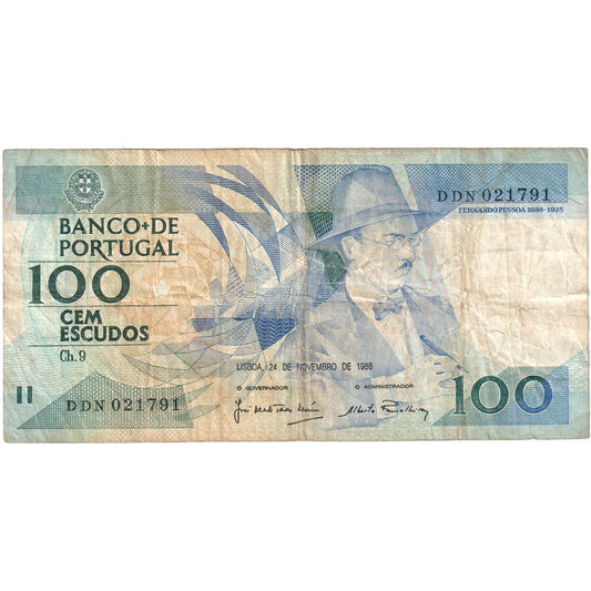 Portugalsko, 
  
  100 Escudos, 
  
  1988-11-24