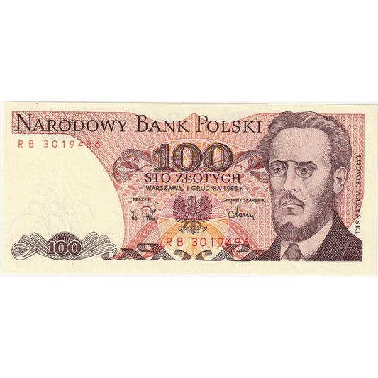 Poľsko, 
  
  100 zlotých, 
  
  12.12.1988