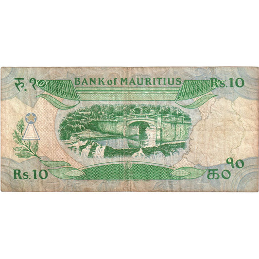 Maurícius, 
  
  10 rupií, 
  
  1985-1991