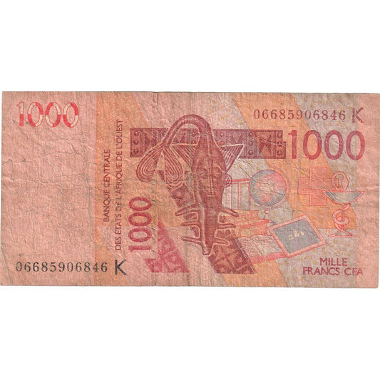 štáty západnej Afriky, 
  
  1000 frankov, 
  
  VF(20-25)