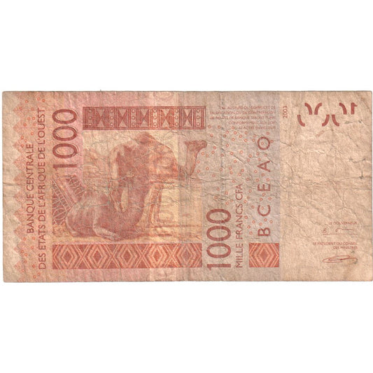štáty západnej Afriky, 
  
  1000 frankov, 
  
  VF(20-25)