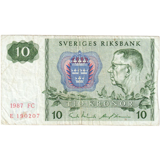Švédsko, 
  
  10 korún, 
  
  VF(30-35)