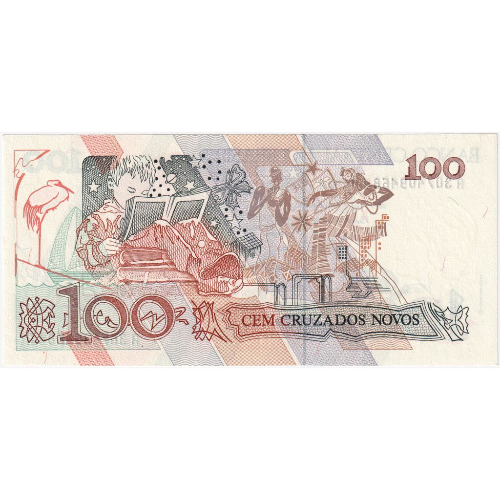 Brazília, 
  
  100 Cruzados Novos, 
  
  UNC(65-70)