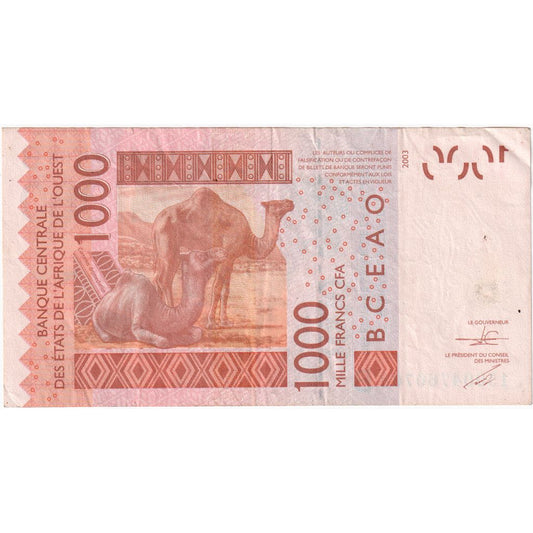 štáty západnej Afriky, 
  
  1000 frankov, 
  
  UNC(65-70)