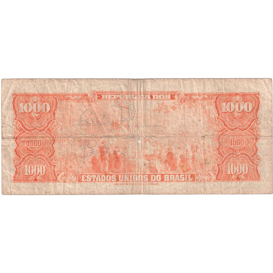 Brazília, 
  
  1 Cruzeiro Novo na 1000 Cruzeiros, 
  
  VF(20-25)