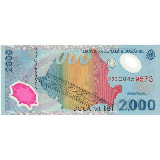 bankovka, 
  
  Rumunsko, 
  
  2000 Lei