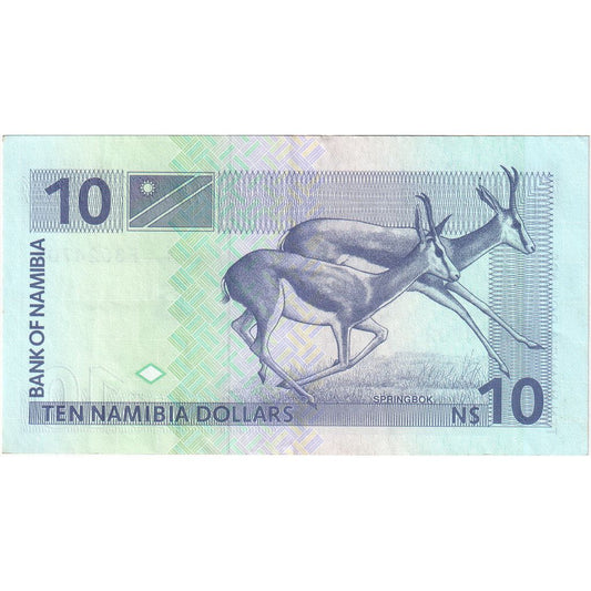 Namíbia, 
  
  10 namíbijských dolárov, 
  
  UNC(65-70)