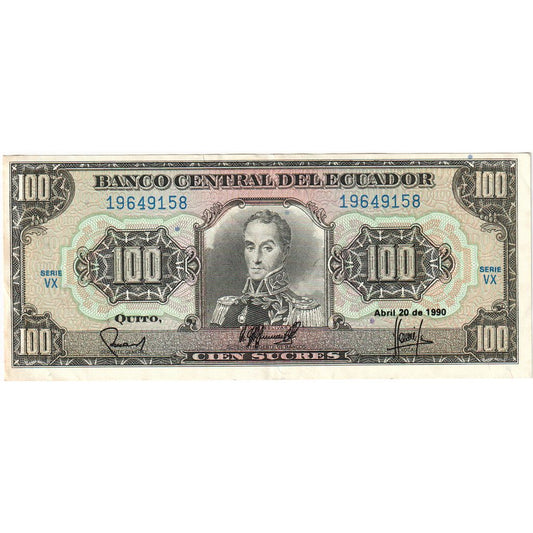 Ekvádor, 
  
  100 Sucres, 
  
  1990-04-20