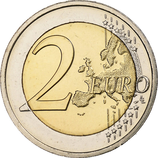 Luxembursko, 
  
  2 eurá, 
  
  30 ans du drapeau de l'UE