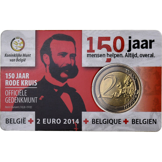 Belgicko, 
  
  2 eurá, 
  
  150 rokov Červeného kríža
