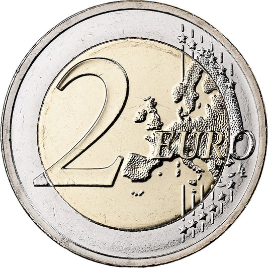 Estónsko, 
  
  2 eurá, 
  
  Zafarbené