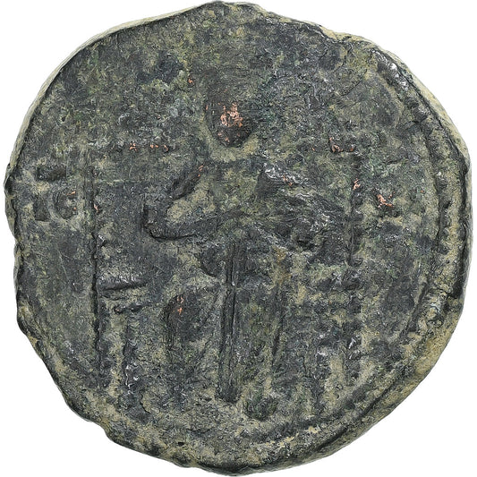 Čas Konštantína IX. 
  
  Follis, 
  
  1042-1055