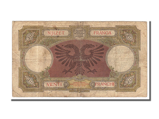 bankovka, 
  
  Albánsko, 
  
  20 Franga