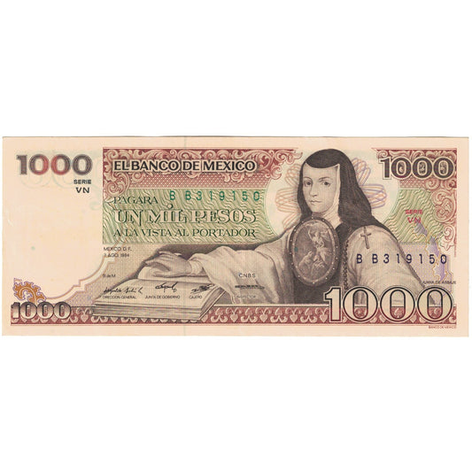 bankovka, 
  
  Mexiko, 
  
  1000 pesos