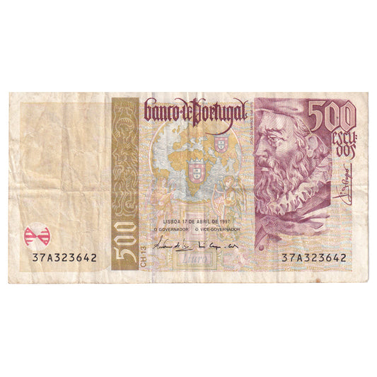 bankovka, 
  
  Portugalsko, 
  
  500 Escudos