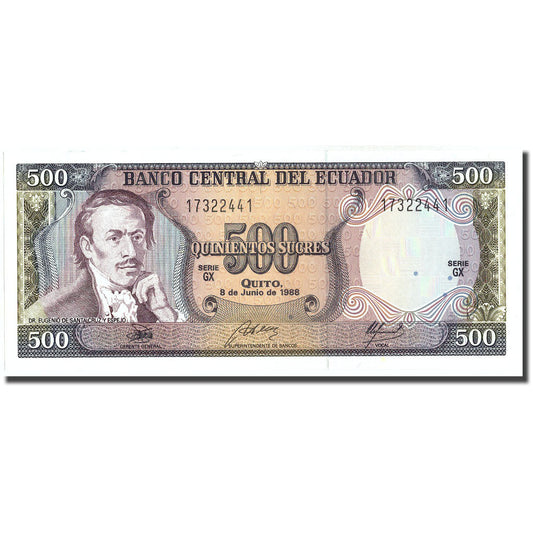bankovka, 
  
  Ekvádor, 
  
  500 Sucre