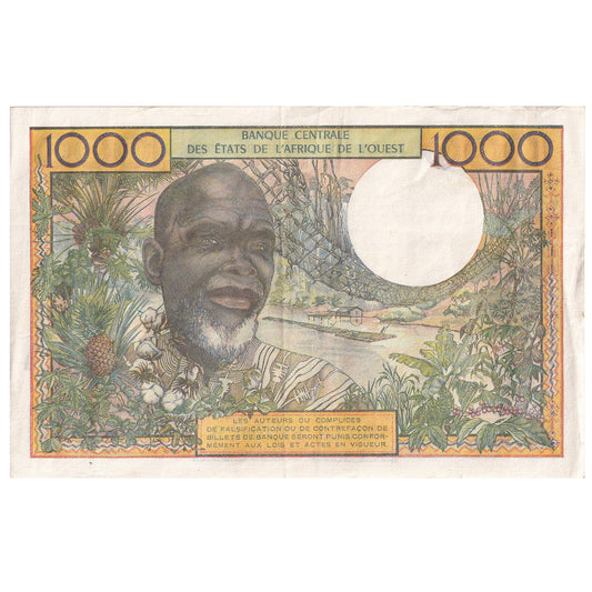 bankovka, 
  
  štáty západnej Afriky, 
  
  1000 frankov