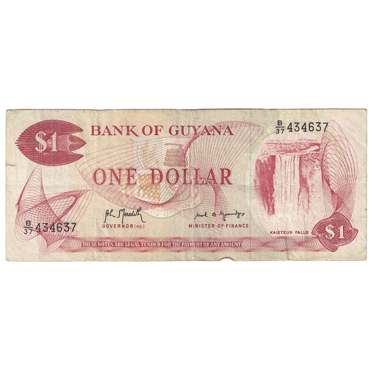 bankovka, 
  
  Guyana, 
  
  1 dolár