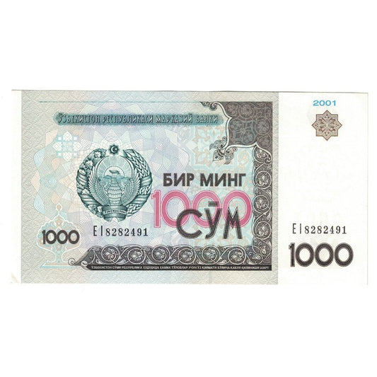bankovka, 
  
  Uzbekistan, 
  
  Suma 1000