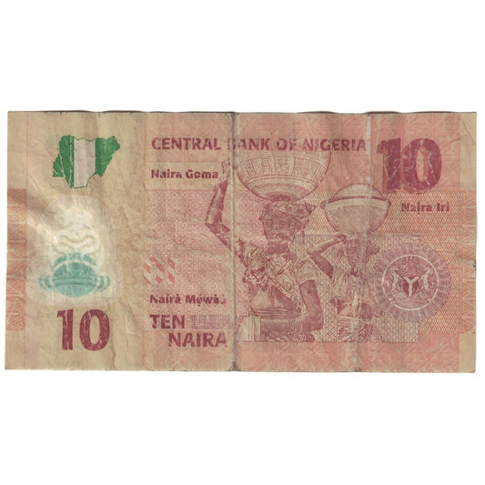 bankovka, 
  
  Nigéria, 
  
  10 Naira