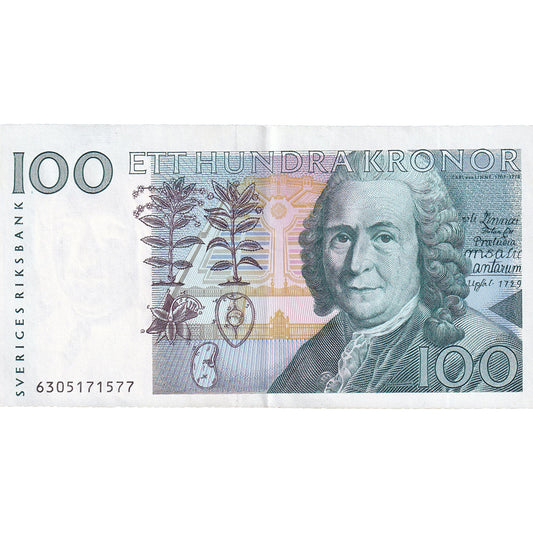 bankovka, 
  
  Švédsko, 
  
  100 korún