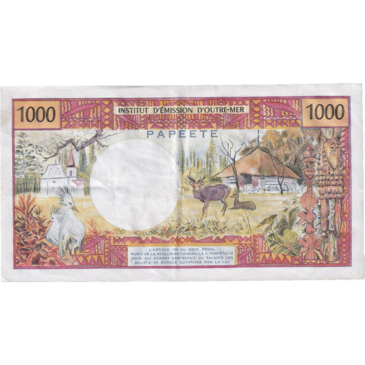 bankovka, 
  
  Tahiti, 
  
  1000 frankov