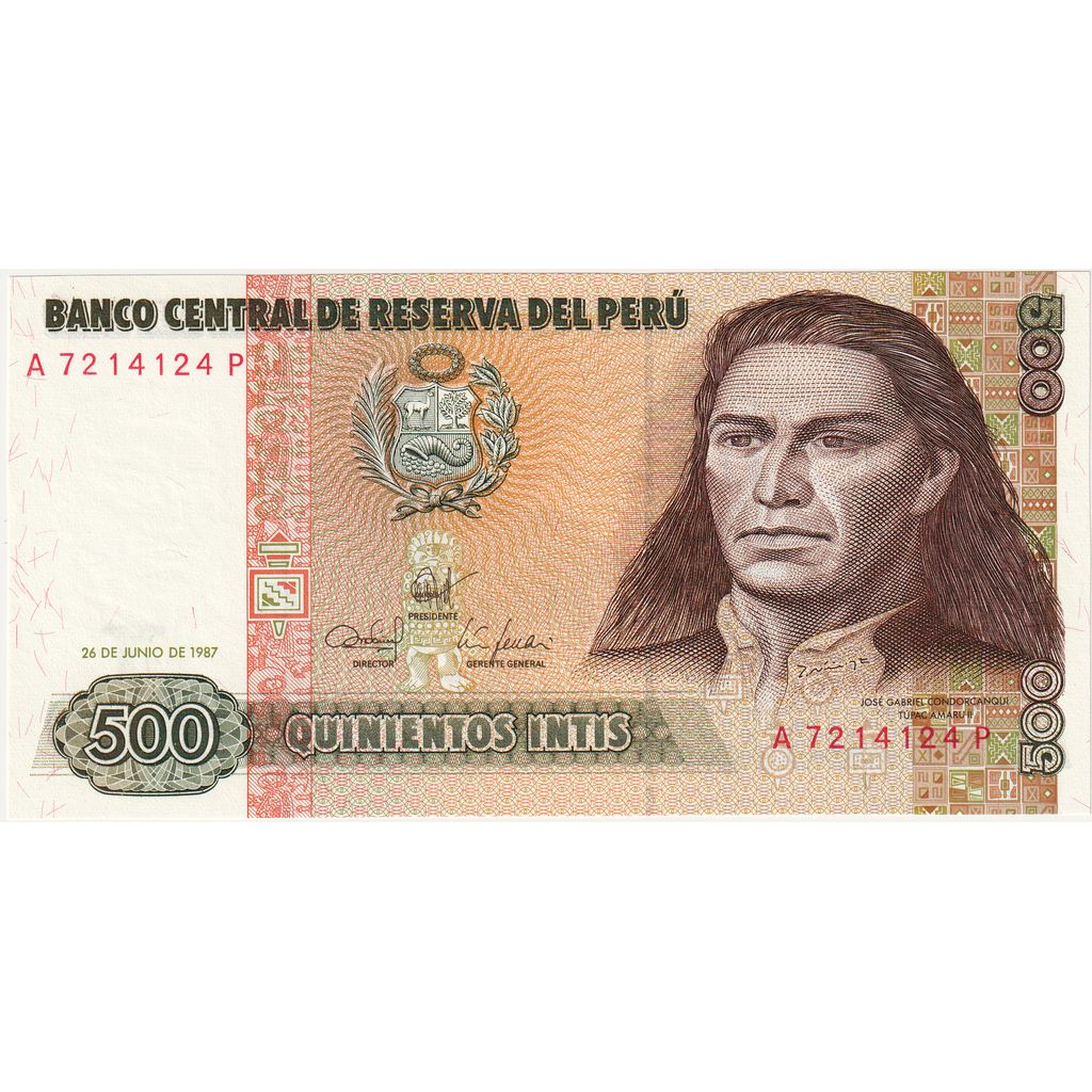 peru, 
  
  500 Intis, 
  
  1987-06-26