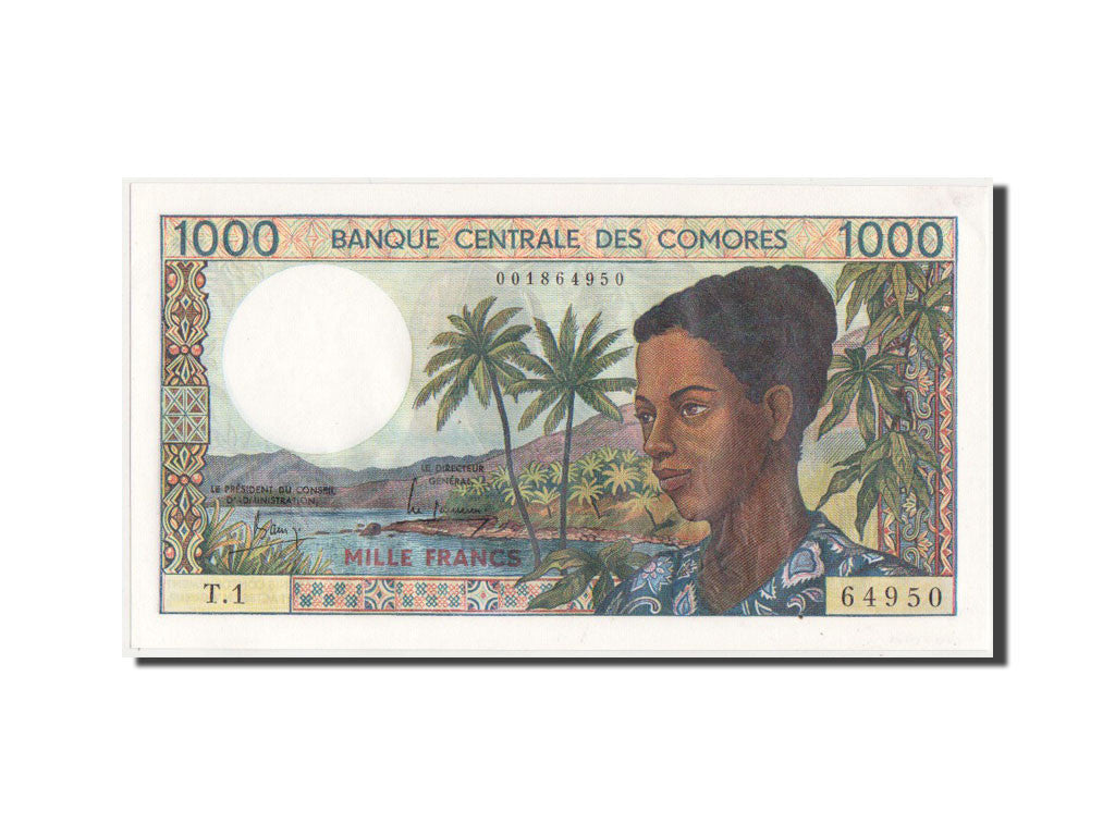 bankovka, 
  
  Komory, 
  
  1000 frankov