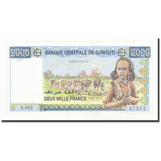 bankovka, 
  
  Džibutsko, 
  
  2000 frankov