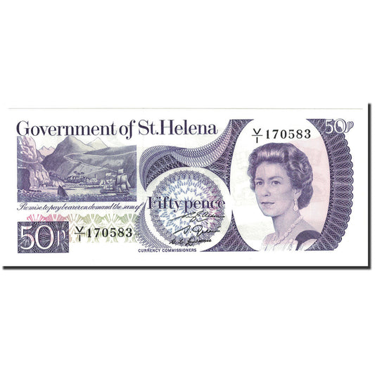 bankovka, 
  
  svätá Helena, 
  
  50 pencí