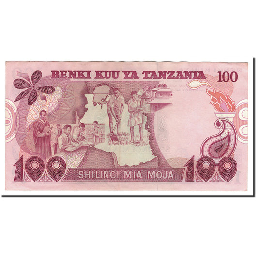 bankovka, 
  
  Tanzánia, 
  
  100 šilingov