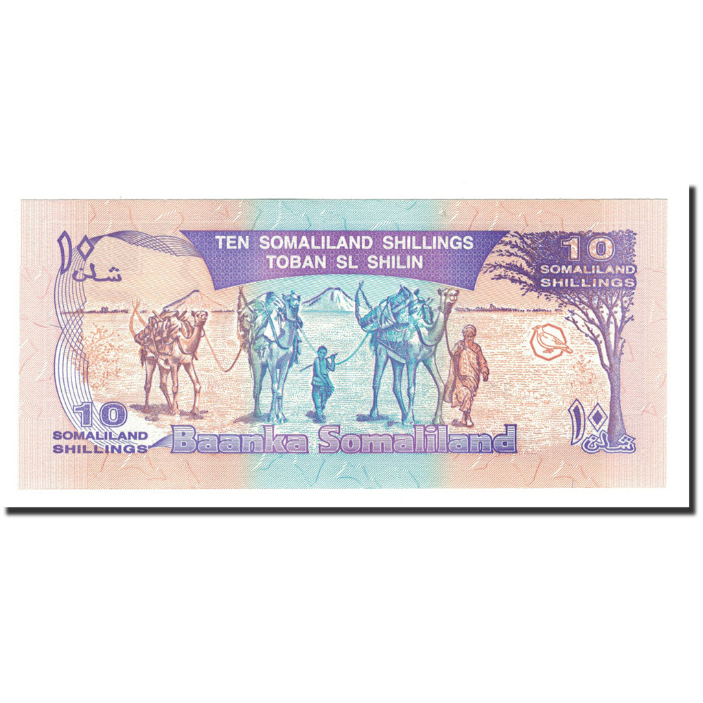 bankovka, 
  
  Somaliland, 
  
  10 šilingov = 10 šilinov