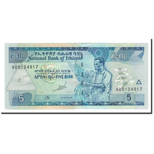 bankovka, 
  
  Etiópia, 
  
  5 Birr
