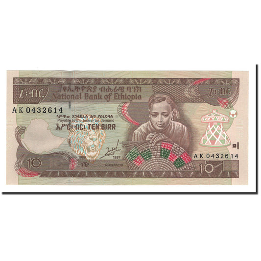 bankovka, 
  
  Etiópia, 
  
  10 Birr