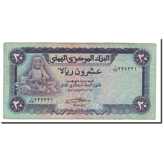 bankovka, 
  
  Jemenská arabská republika, 
  
  20 Rials
