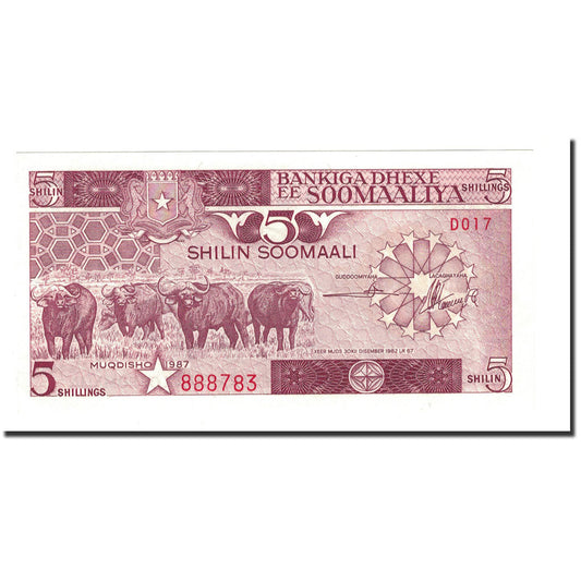 bankovka, 
  
  Somálsko, 
  
  5 šilinov = 5 šilingov