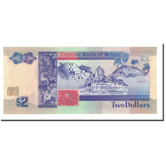 bankovka, 
  
  Belize, 
  
  2 doláre