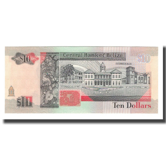 bankovka, 
  
  Belize, 
  
  10 dolárov
