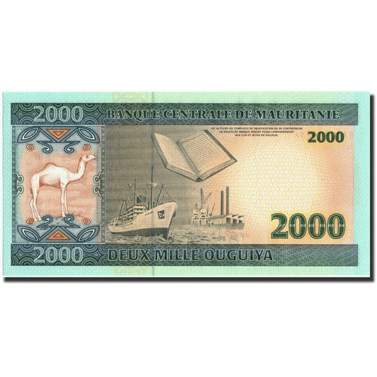 bankovka, 
  
  Mauretánia, 
  
  2000 Ouguiya