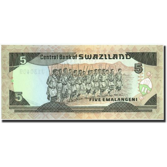 bankovka, 
  
  Svazijsko, 
  
  5 Emalangeni