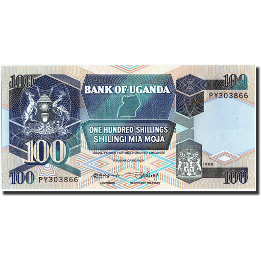bankovka, 
  
  Uganda, 
  
  100 šilingov