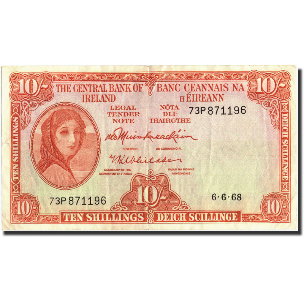 bankovka, 
  
  Írsko – republika, 
  
  10 šilingov