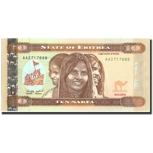 bankovka, 
  
  Eritrea, 
  
  10 Nakfa